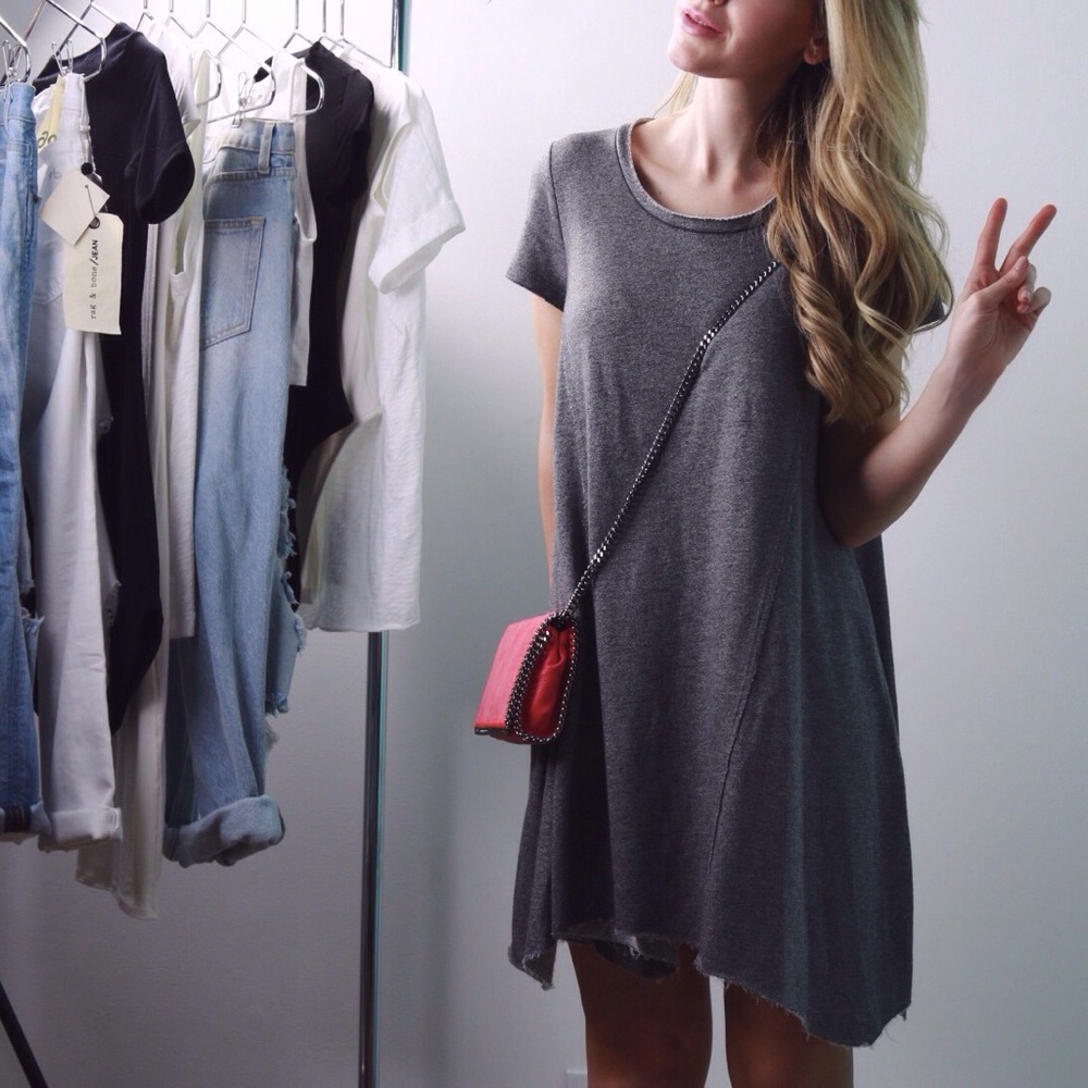 Raw Edge Sweatshirt Dress - Picture 4 of 4